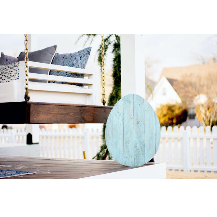 Rustic Farmhouse Turquoise Wooden Large Egg | 14"x18"