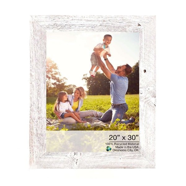 Rustic Farmhouse White-Wash Wood Frame | 20"x30"