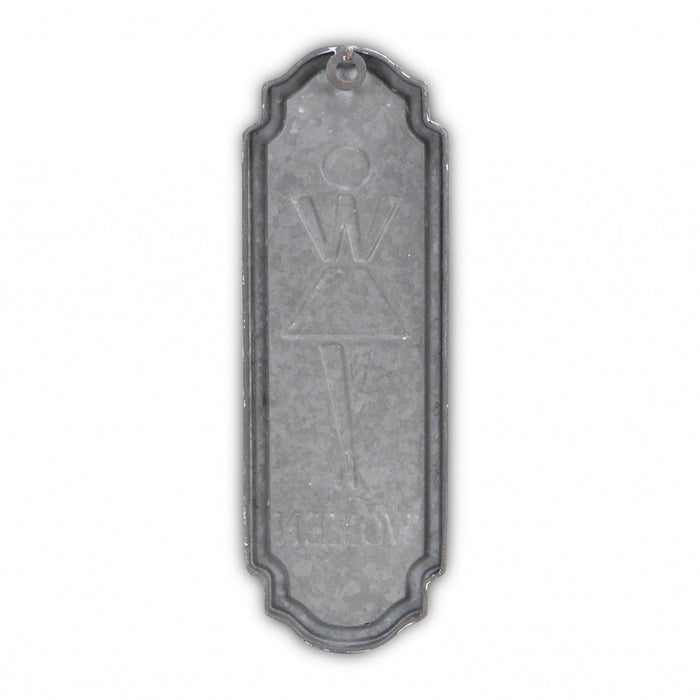 Rustic Gray Metal Womens Room Wall Decor | 4"x12"