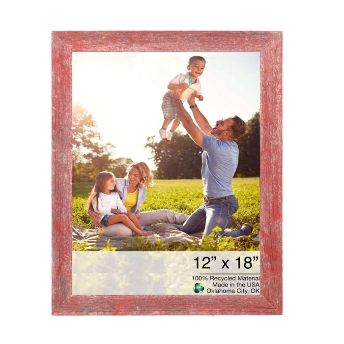 Rustic Red Wood Picture Frame | 12"x18"