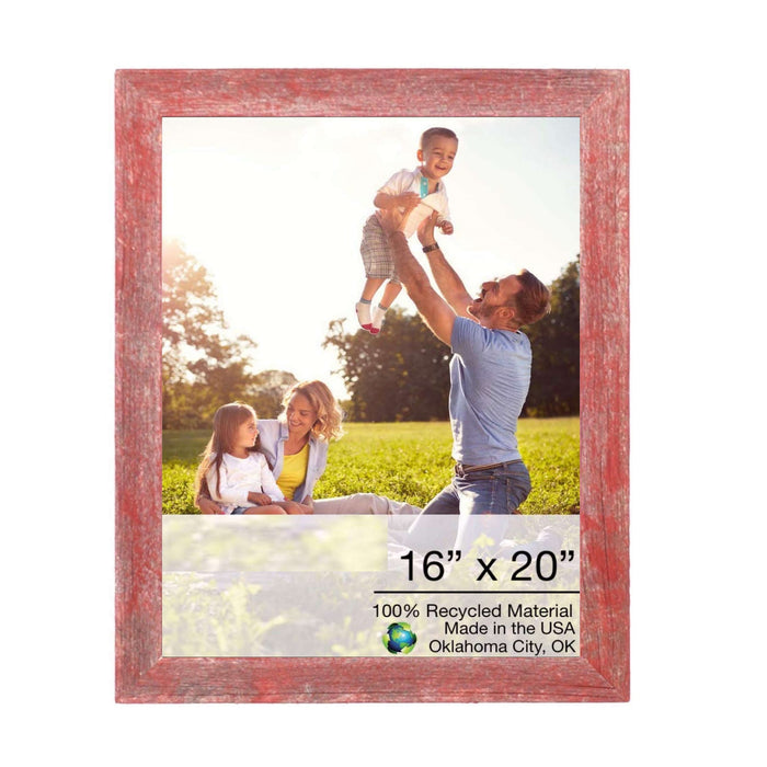 Rustic Red Wood Picture Frame | 16"x20"