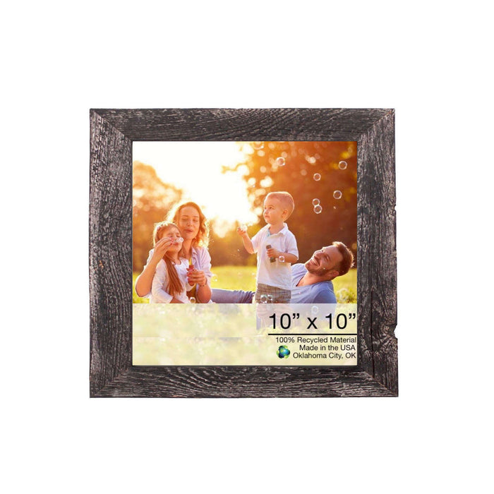 Rustic Smoky Black Wood Picture Frame | 10"x10"