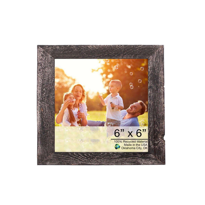 Rustic Smoky Black Wood Picture Frame | 6"x6"