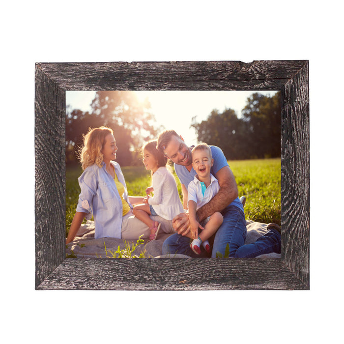 Rustic Smoky Black Wood Picture Frame With Plexiglass Holder | 11"x14"