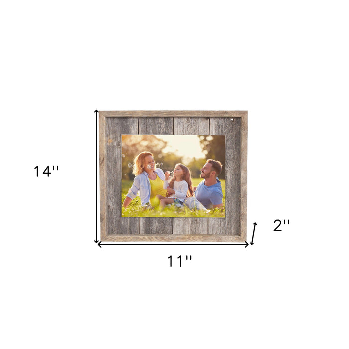 Rustic Weathered Gray Wood Picture Frame With Plexiglass Holder | 8.5"x11"