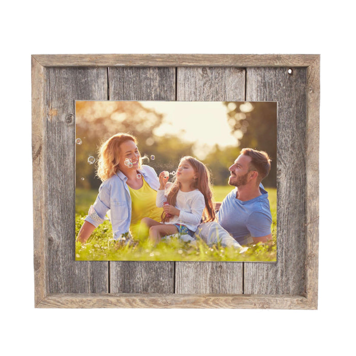 Rustic Weathered Grey Picture Frame With Plexiglass Holder | 8"x10"