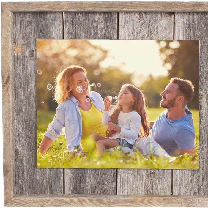 Rustic Weathered Grey Picture Frame With Plexiglass Holder | 8"x10"