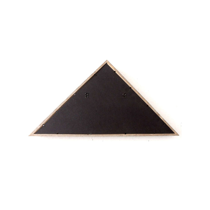 Rustic Weathered Grey Reclaimed Wood Triangle Wooden Display Flag Case | 14"x26"