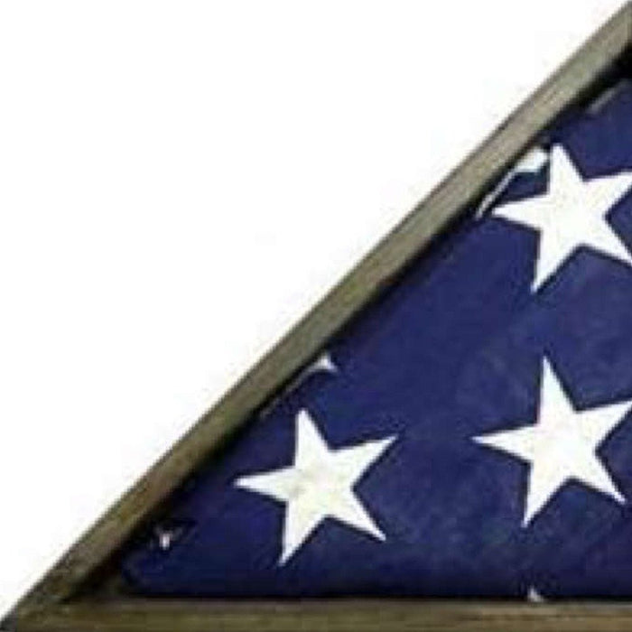 Rustic Weathered Grey Reclaimed Wood Triangle Wooden Display Flag Case | 14"x26"