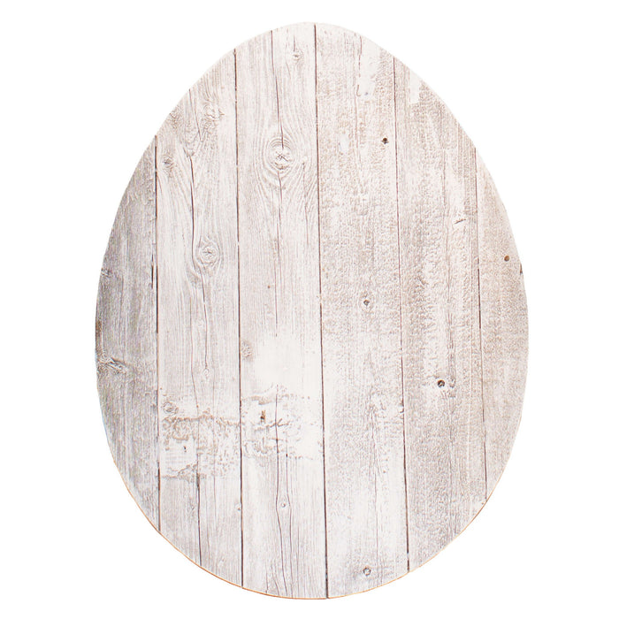 Rustic White Wash Wood Large Egg | 18"x24"