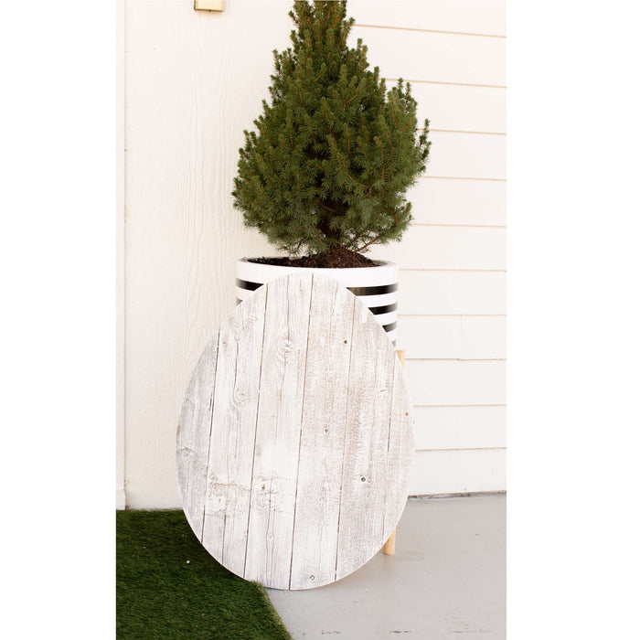 Rustic White Wash Wood Large Egg | 18"x24"