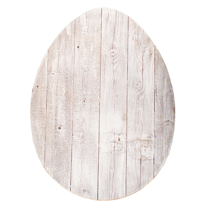Rustic White Wash Wood Large Egg | 18"x24"