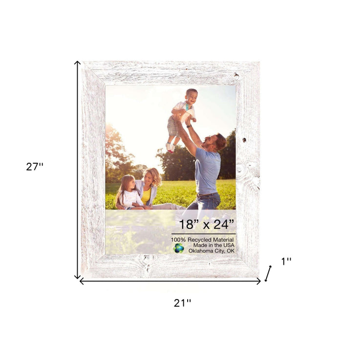 Rustic White-Washed Picture Frame With Plexiglass Holder | 18"x24"