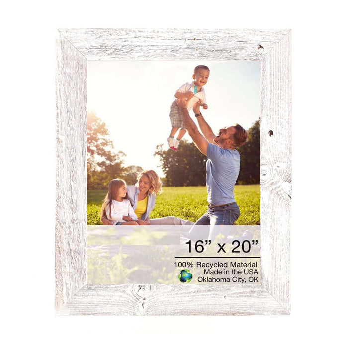 Rustic White-Washed  Wood Picture Frame | 16"x20"