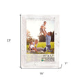 Rustic White-Washed Wood Picture Frame With Plexiglass Holder | 11"x17"