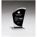 5.1" x 8" Sail Shaped Glass Award with Black Center