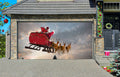 Santa Claus Riding On Sleigh With Gift Box Garage Door Cover Wrap Christmas Banner