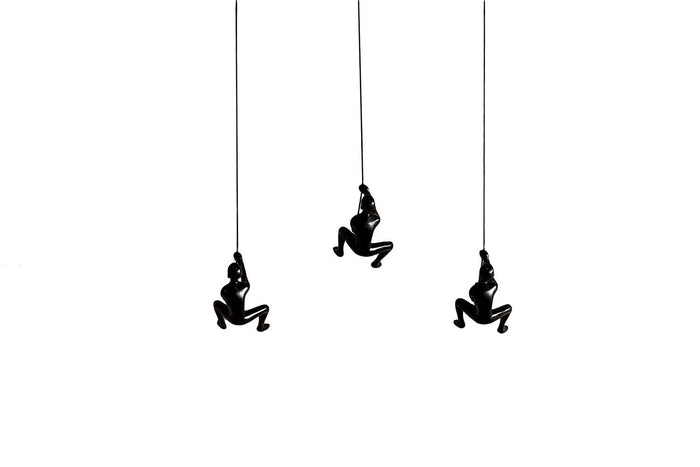 Set Of 3 Black Climbing Man Wall Decor | 3.5"x5.5"