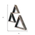 Set Of 3 Triangle Rustic Natural Weathered Grey Wood Open Box Shelves | Each 18"x20"