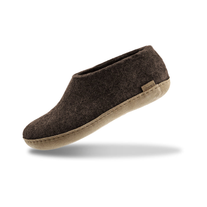 Shoe with leather sole - Chestnut