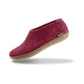Shoe with leather sole - Cranberry