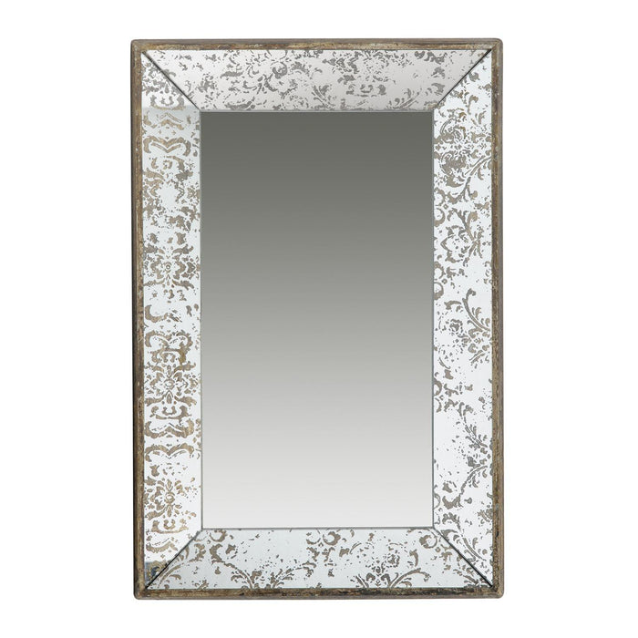 Silver Rectangle Accent Glass Wall Mirror | 16"x24"