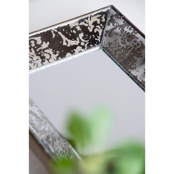 Silver Rectangle Accent Glass Wall Mirror | 16"x24"