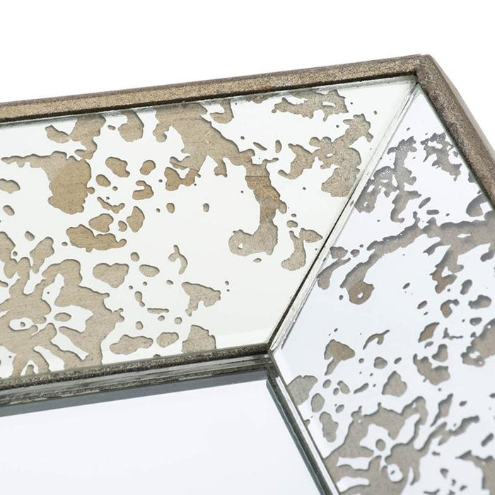 Silver Rectangle Accent Glass Wall Mirror | 16"x24"