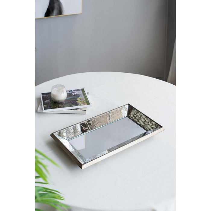 Silver Rectangle Accent Glass Wall Mirror | 16"x24"