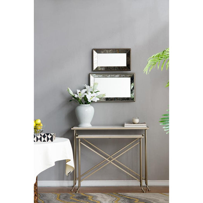 Silver Rectangle Accent Glass Wall Mirror | 16"x24"