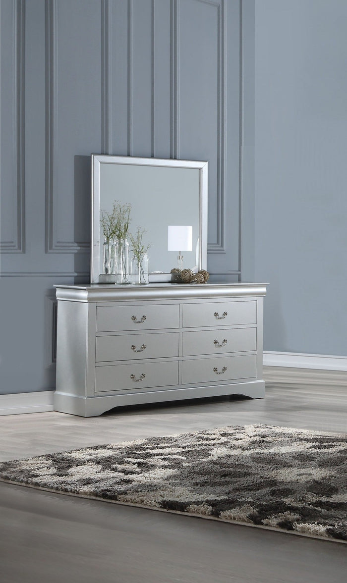 Simple Platinum Wooden Wall Mirror | 36"x38"