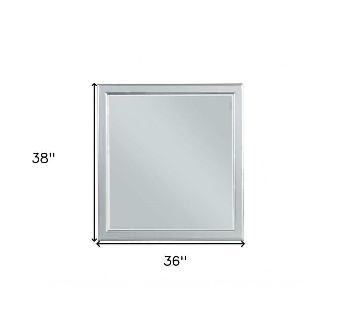 Simple Platinum Wooden Wall Mirror | 36"x38"