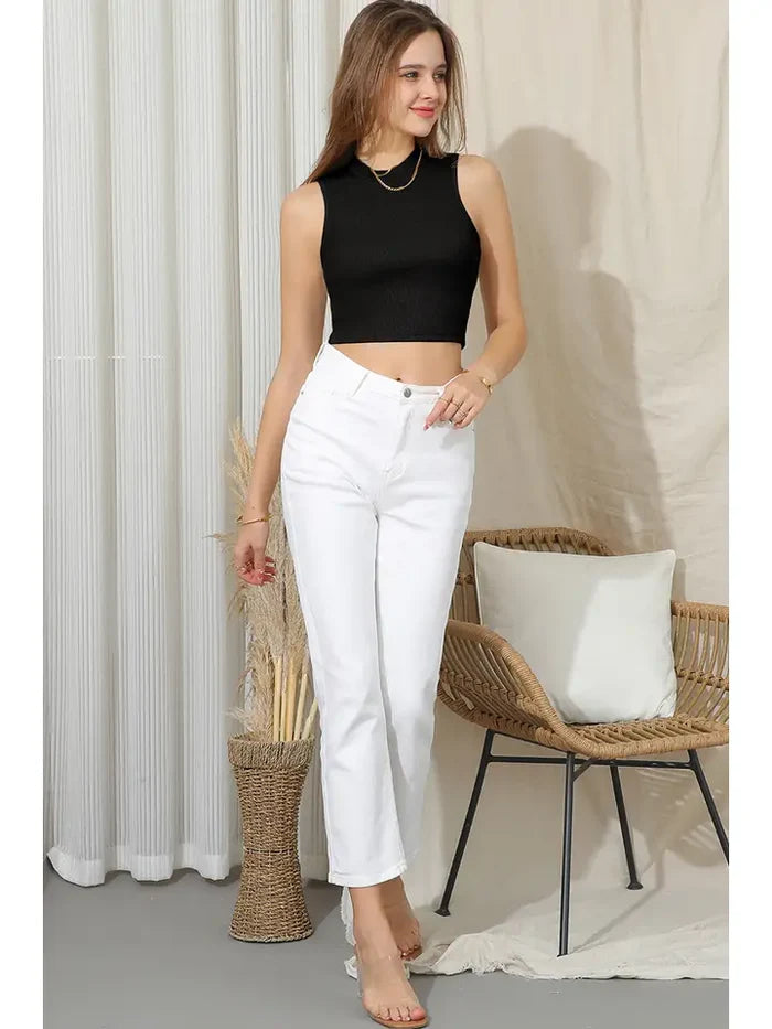 SLEEVELESS Halter Neck Casual Crop Top