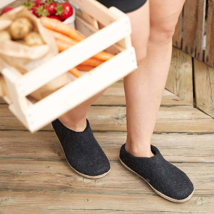 glerups Slip-on with leather sole Slip-on with leather sole Charcoal