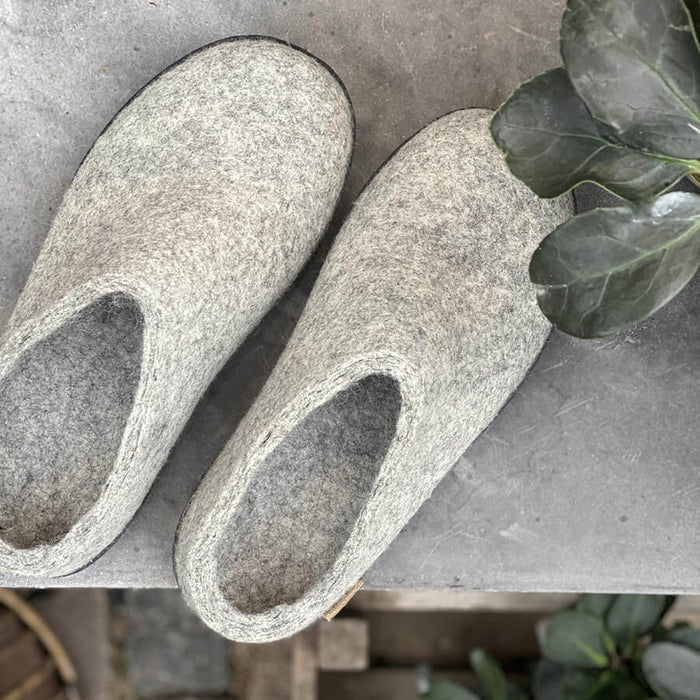 glerups Slip-on with natural rubber sole - black Slip-on with rubber sole Grey