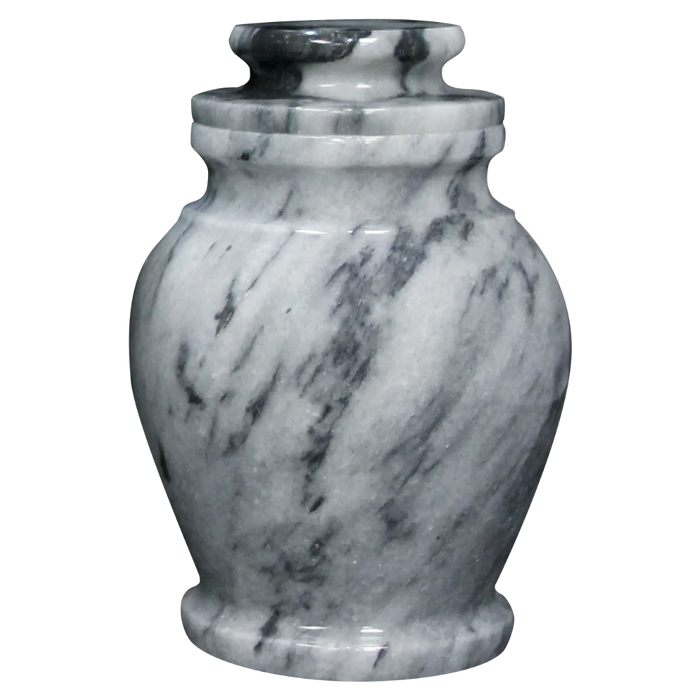 Small/Keepsake 15 Cubic Inches Serenity Cashmere Gray Marble Funeral Cremation Urn