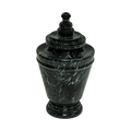 Small/Keepsake 15 Cubic Inches Trophy Ebony Marble Funeral Cremation Urn