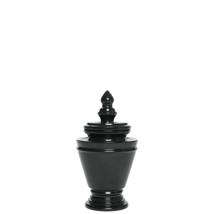 Small/Keepsake 15 Cubic Inches Trophy Ebony Marble Funeral Cremation Urn