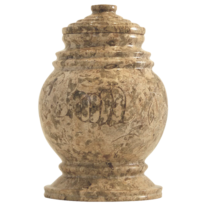 Small/Keepsake Princess Fossil Stone Marble Keepsake Funeral Cremation Urn