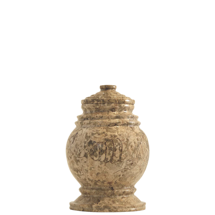 Small/Keepsake Princess Fossil Stone Marble Keepsake Funeral Cremation Urn