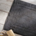 Smoke Egyptian Cotton Bath Mat styled in a bedroom | Soak and Sleep