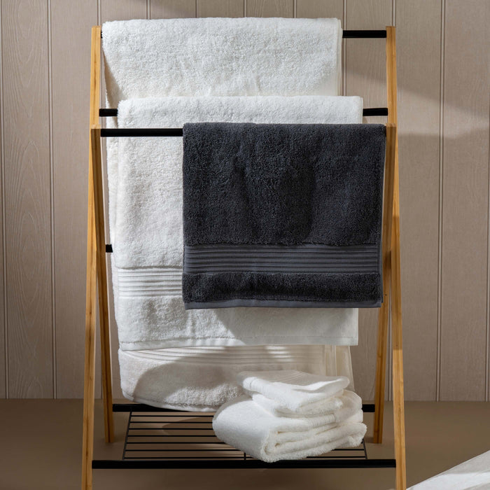 Smoke Egyptian Cotton Towels bedroom detail 3 | Soak and Sleep