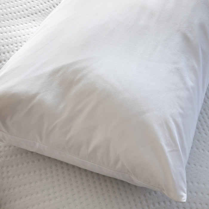 Soft As Down Body Pillow & Pillowcase - Soft/Medium - cotton, close-up detail | Soak and Sleep