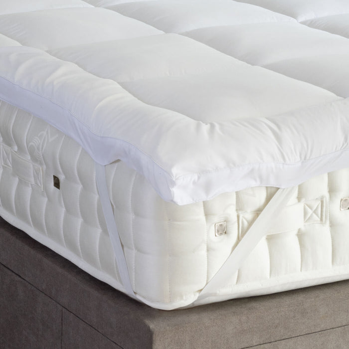 Soft As Down Mattress Topper styled in a bedroom | Soak and Sleep