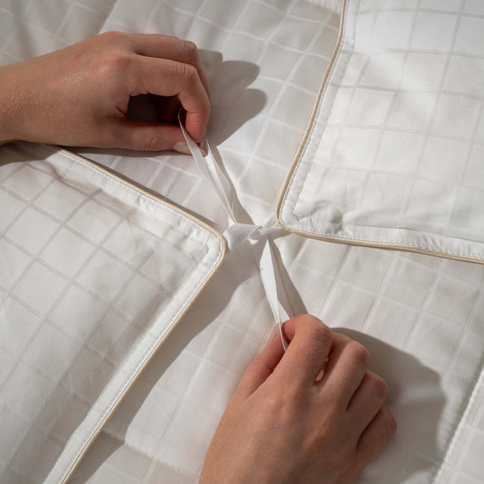 Soft as Down with Silk Duvet - Signature Ties bedroom detail 2 | Soak and Sleep