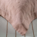 Soft Pink French Linen Bedding and Bed Sheets - breathable, close-up detail 3 | Soak and Sleep