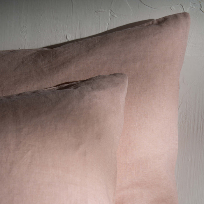 Soft Pink French Linen Bedding and Bed Sheets - breathable, close-up detail 4 | Soak and Sleep