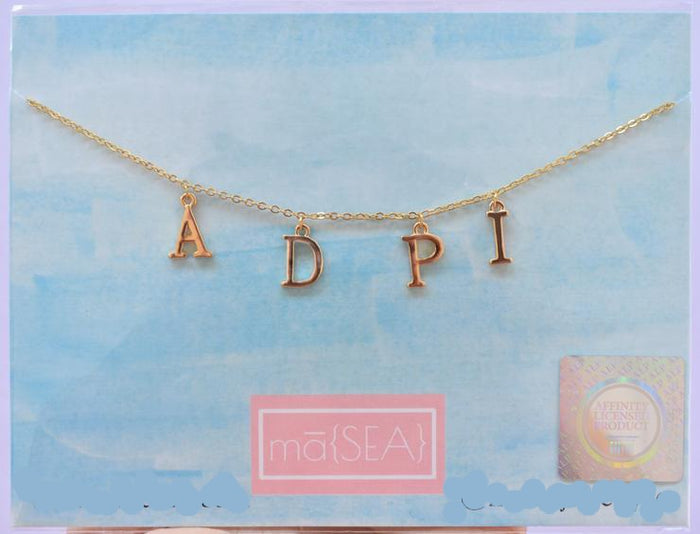 Sorority Gold Nickname Necklace - Alpha Delta Pi