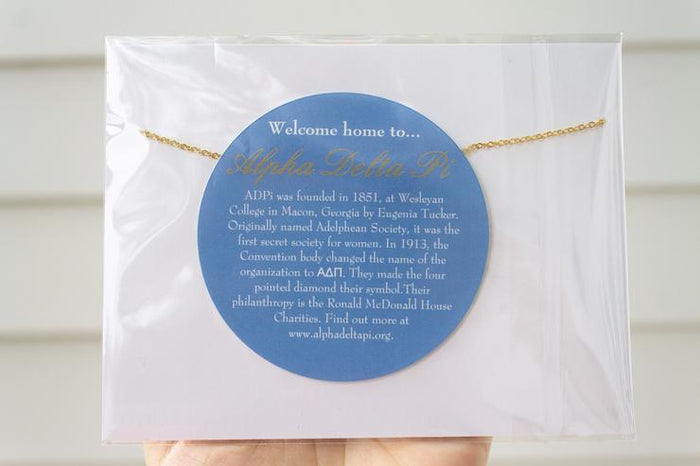 Sorority Gold Nickname Necklace - Alpha Delta Pi