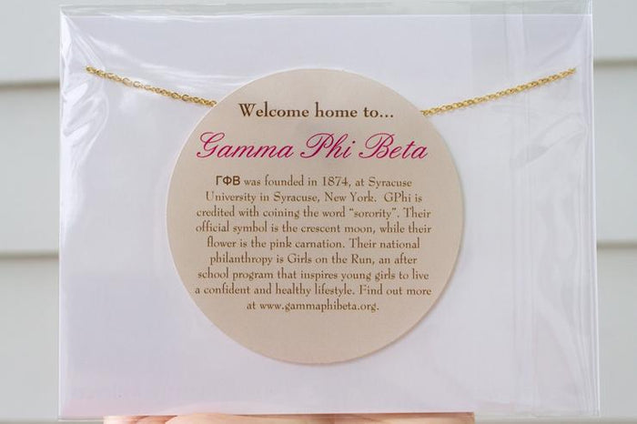 Sorority Gold Nickname Necklace - Gamma Phi Beta